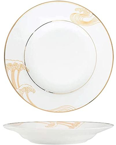 Habiba Piatto da Pranzo da 2 Pezzi, Piatto Rotondo in Porcellana Squisito Multifunzionale, Piatto da Ristorante per Feste in Famiglia con Fondo Antiscivolo