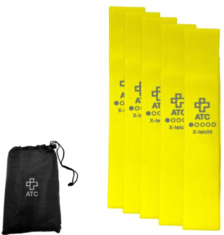 ATC Handels GmbH Fitnessbänder Loop Textil 32x5,8cm in verschiedenen 5 Stärken - 1 oder 5 Stück - für Kraftsport, Yoga, Gymnastik - Widerstandsbänder, Sportband, Gymnastikband