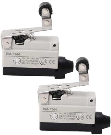 Risegun Micro interruttori di finecorsa, con rullo a leva momentaneo, 2PCS Mini Interruttore a Levetta Per Dispositivo Meccanico NO+NC 250VAC