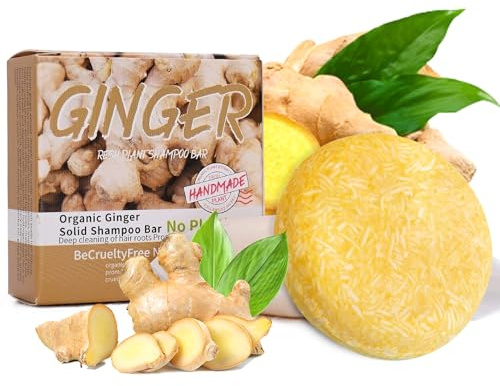 Glossy Organic Ginger Hair Shampoo Bar Anti-Dandruff and Itching Treatment for Hair Loss