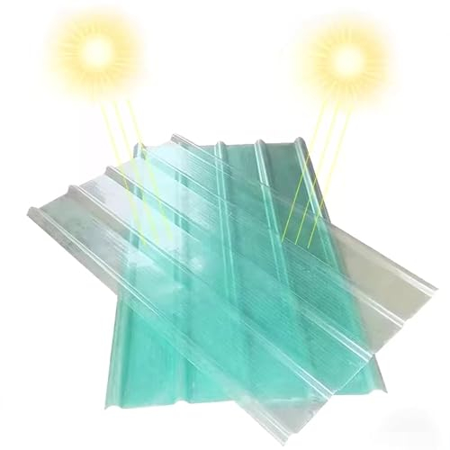 Baudachmaterial,Schlagfeste Dachplatten,Glasfaser-Massivplatte,Anti-UV-Tageslichtplatten,Dachblech,Trapezblech,Seitenplatten-Dachabdeckungen,Wellplatte,Garagendachziegel (0.9x1.3m/35x51in,7 pcs)