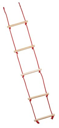 Fenteer Kletterseilleiter für Kinder, Klettergerüst mit 5 Abschnitten, tragbar, Trainingsgerät aus Holz, Hängeseilleiter für Kinderparks