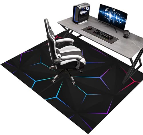 Alfombra para Silla Gaming 60 x 70 cm, Protector Suelo con Ruedas, Alfombrilla Antideslizante para Oficina, Tapete de Protección para Madera/Baldosas