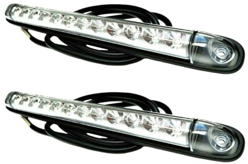 MelTruck LED Rückleuchten Set 12V 24V Anhänger 257x26,8mm mit Blinker Bremslicht Rückfahrlicht Nebelschlussleuchte für LKW Trailer (Positionleuchte, Bremsleuchte, Blinker, 2 Stück)