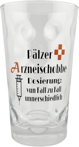 Pälzer Arzneischobbe Dubbeglas 0,5 L - Dosierung vun Fall zu Fall unnerschiedlich - Das Schorleglas für einen echten Pfälzer, Pfalz Schorle Edition