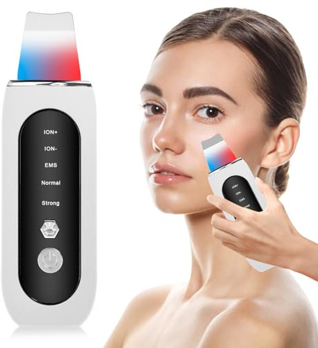 LURICO Pulizia Viso Ultrasuoni, Dispositivo Esfoliante ad Ultrasuoni Ricaricabile, con 5 Modalità di Rimozione dei Punti Neri, per la Pulizia dei Pori, per la Cura del Viso