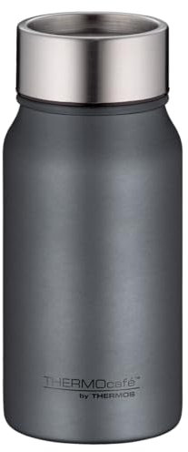 THERMOcafé by THERMOS Taza térmica TC DRINKING MUG gris mate, 0,35 l, de acero inoxidable, taza de café para llevar, a prueba de fugas, 8 horas caliente durante 16 horas fría, apta para lavavajillas,
