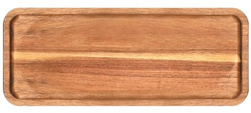 KYEDGC Wood Serving Tray, 20 * 10 * 1.5cm Rectangle Tray, Small Serving Tray, Acacia Wooden Serving Board, Serving Board for Kitchen, for Food Decor, Cheese, Appetizer, Fruit, Vegetable