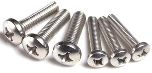 CRCRC 200 Stück M0,8–M4 Edelstahl-Rundkopf-Kreuzschlitzschrauben, Präzisions-Kreuzschrauben for Möbel, Elektronik und Heimwerkerprojekte(M1.4 * 2)