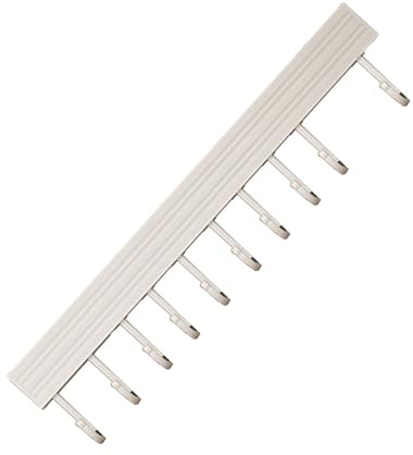 Oumefar Colgador de Utensilios de Cocina, Espacio en sin Perforaciones, Colgador de Cocina de Aluminio, Instalación Rápida para Tabla de Cortar Pala (10 ganchos 50cm)