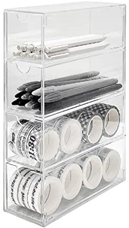 shenruifa Sonnenbrillen-Organizer, Brillen-Aufbewahrungsbox, 4-lagig, Stapelbar, Transparent, Sonnenbrillen-Display-Organizer für Büro und Schlafzimmer