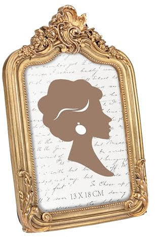 Tone Link. Vintage-Bilderrahmen, 12,7 x 17,8 cm, luxuriöser antiker Bilderrahmen mit Glasfront, Tisch-Wandbehang, Gold