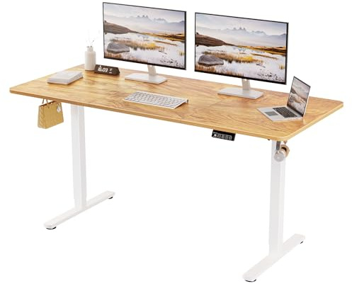 ERGOMAKER Höhenverstellbarer Schreibtisch Elektrisch für Homeoffice160x70cm | Ergonomischer Schreibtisch, Memory-Funktion. Für Homeoffice, Lernen & Gaming. 3-teilige Platte, höhenverstellbar.