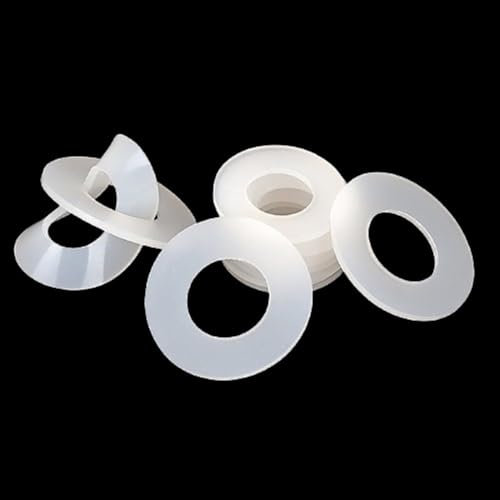 Washers for plumbing Pipe Fittings Flat Washer, Thickness 1/1.5/2/3mm Silicone Flat Gasket, ID 3 4 6 8 10mm Silicone Washer Gasket 10pcs(4mm x 8mm x 2mm)(2.5mm x 8mm x 1mm)