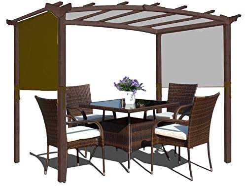 Universal-Pergola-Ersatzdach, 5,2 x 2 m, Outdoor-Abdeckung für gebogene Pergola-Strukturen, wetterbeständig, stilvolle Kaffeefarbe, perfekte Sonnenschutzlösung