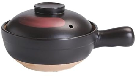 Cocotte en céramique, cocotte en terre cuite, marmite en céramique, marmite à soupe japonaise, cocotte japonaise en céramique, for la cuisine et le restaurant(Black,1100ML)