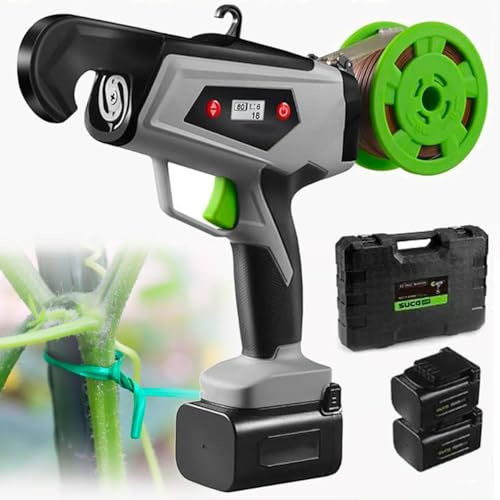 Plant Tying Machine, Branch Tying Machine, Gardening Plant Vine Tying Tool Plant Ties, With Digital Display Screen, 2 X 2ah Lithium Batteries, For Garden Fruits Vegetables Flowers Tomatoes Vine