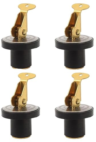 Abflussstopfen aus Messing, 1,6 cm (5/8 Zoll), rostfreie, starke Abdichtung, Kompressions-Ablaufstopfen, Boot, Yacht, Marine-Zubehör, Garboard-Ablaufstopfen-Set, Schnapp-Ablaufstopfen, 4 Stück