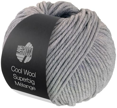 LANA GROSSA Meilenweit Superbig Melange | Extrafeine Merinowolle, waschmaschinenfest und filzfrei | Handstrickgarn aus 100% Schurwolle (extrafine) | 50g Wolle zum Stricken & Häkeln | 80m Garn FB 216