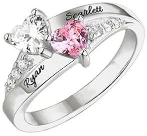 GBTROEY Personalisierter Ring mit 1–8 Geburtssteinen für Frauen Individuell gestaltete Namensringe für sie Muttertag Valentinstag Geburtstag Schmuckgeschenke für Frauen Mutter Ehefrau