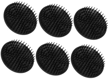 FRCOLOR 6 pièces Brosse Shampooing Massage Rond pour et Cheveux Bouclés Démêlante et Relaxante Exfoliation et Soulagement Tension Usage Noir