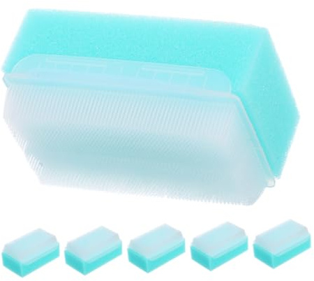 MAGICLULU 6pcs Scalp Scrubber Soft Bath Sponge Brushes for Newborns with Gentle Flexible Bristles Cradle Cap Treatment Tool for Occupational and Sensory Brushing