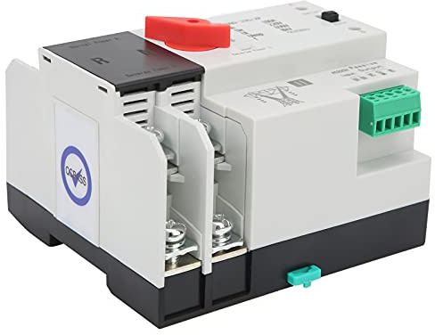 Cocoarm Interruptor de Transferencia Automática, Plástico Retardante de Llama, Controlador de Potencia Dual, Fuente de Alimentación Continua para Electrodomésticos, ZGQ5 100 2P