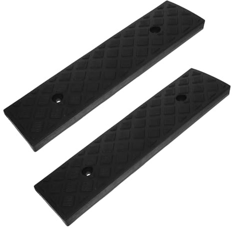 Abaodam Rampe di Accesso per Vialetti in Gomma Nera 3 CM Set 2 Pezzi Rampe per Auto e Scooter Superficie Antiscivolo Protezione per Cavi e Tubi per Carichi Pesanti e Accesso Veicoli