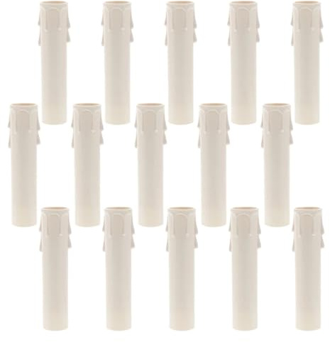 Chandelier Candle Covers 45-Pack Teardrop Plastic Sleeves, Drip Protection & Socket Covers for Chandelier