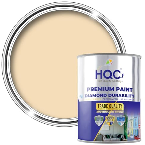 HQC Garden, Fence & Shed Paint- Light Beige - 1 Litre Quick-Drying Outdoor Wood & Furniture Protection Paint