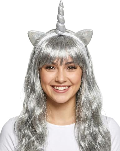 DEGUISE TOI Einhorn Haarreif für Erwachsene silber - Grau, Silber