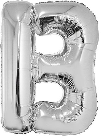 XXL Buchstaben Folienballon 100 cm - Silber Buchstabe B