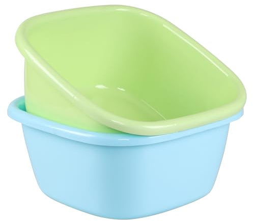 Utiao 2 Pack Square Plastic Wash Basin, 16 Quart Dish Pan Tubs