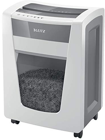 Leitz IQ Office Pro Aktenvernichter CH, Partikelschnitt, Sicherheitsstufe P4, 20 Blatt Kapazität, 30L Abfallbehälter, mit Schweizer Netzstecker, Weiß, 80062000