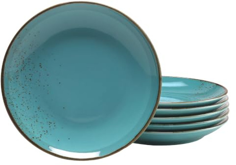 Creatable 21 cm, Water, 22042, Serie Nature Collection, 6-teiliges Geschirrset, Dessertteller aus Steinzeug, spülmaschinen-und mikrowellengeeignet, Qualitätsproduktion