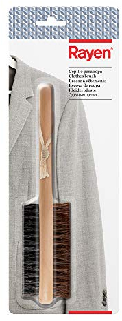 Rayen - Holz-Kleiderbürste, Doppelseitig mit Naturborsten, Sanft für Empfindliche Stoffe & Stark für Robuste Textilien, 21x4,9cm