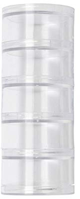 Glorex 5 2001 47 - Scatola di stoccaggio, scatola di smistamento con 5 scomparti rotondi, in plastica trasparente, ciascuno grande circa 5 x 3 cm