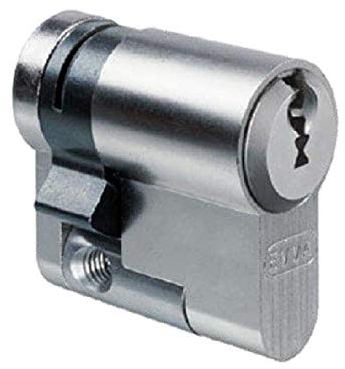 EVVA EPS Halbzylinder mit 3 Schlüssel + Sicherungskarte, einzelschließend oder gleichschließend, Schließanlage, Zylinderschloss als Halbzylinder, Länge A:27 mm