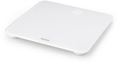 Brabantia Renew Digital Bathroom Weighing Scales (White) Battery-Powered Personal Body Weight Scales with Backlit LED Display