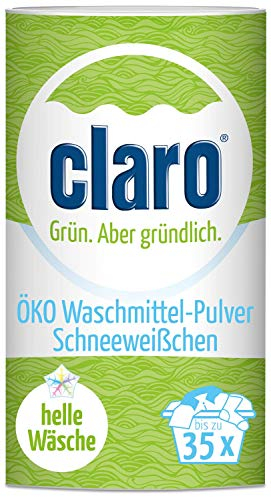 claro Detersivo in polvere per bucato – 1 kg di polvere per bucato bianco – vegano & sostenibile – 35 lavaggi