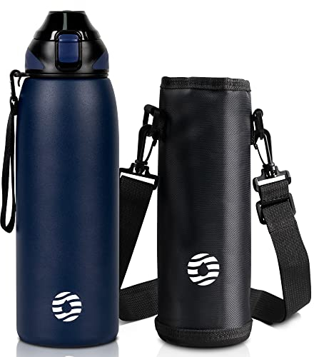 Fjbottle Gourde Isotherme - 400ml/600ml/800ml/1L - Bouteille Isotherme Gourde Inox Bouche Standard, Gourde Sport Étanche, Gourde Enfant sans BPA, pour Sport, Gym, Voyage