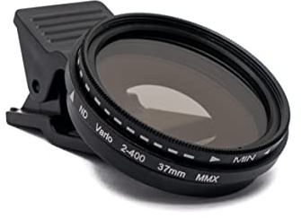 SYSTEM-S ND Vario Filtre 37 mm 2 à 400 Gris avec Clip pour Smartphones en Noir