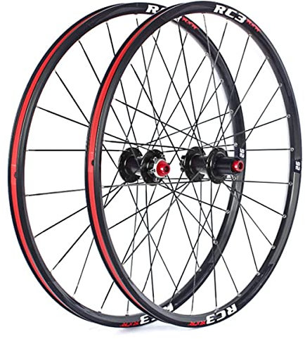 Generic Mountainbike Laufradsatz 26/27,5/29 Zoll MTB Felge 24H Carbon Nabe Steckachse Scheibenbremse Laufräder für 7/8/9/10/11 Speed Kassette 1800g (Farbe