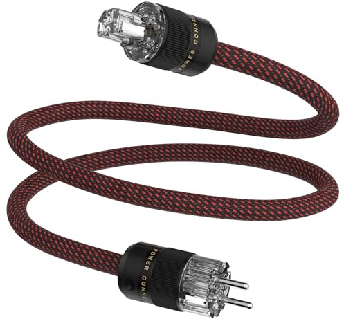 Tertullus HiFi High End Netzkabel C15 Stromkabel HiFi Audio kaltgerätekabel Mit Schukostecker & Kaltgerätestecker (PE, 2m)