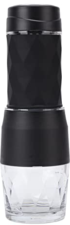 BAOK Caffettiera Manuale, Caffettiera Manuale Antiscivolo Comoda Maniglia Rimovibile Polvere da Campeggio per caffè a Forte Pressione da 18 Bar (Nero)