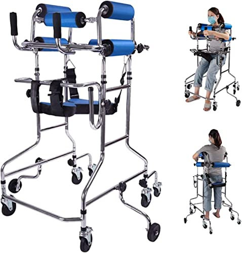 Déambulateur Multifonctionnel, Marcheurs pour Personnes Âgées, Déambulateur Debout, Cadre Debout De Réadaptation D'hémiplégie Marcheur Adulte Aide À La Marche pour Les Personnes Handicapées