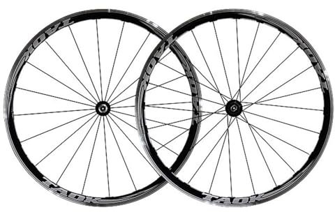 LSRRYD Rennrad V Bremse 700C Laufradsatz Kassette Lagernaben Für 9 10 Gänge Schnellspanner Fahrrad Vorderrad Hinterrad 30mm Felgen (Color : Black-Silver, Size : 700C)