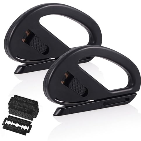 Ncheli Geschenkpapierscneider 2 Stück, mit 10 Ersatzklingen (Schwarz) | Ergonomischer Griff für gerade,präzise Schnitte ideal für Geschenkpapier und Geschenkband,ohne Scheren,mit rutschfestem Halt
