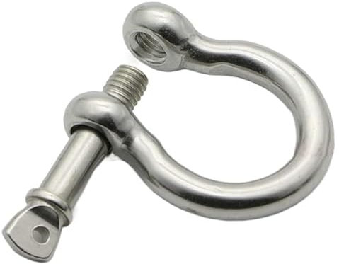PiWine Grillete D, Anillo D de Acero Inoxidable, M6, 1 grillete de Arco de Acero Inoxidable 304 con Tornillo