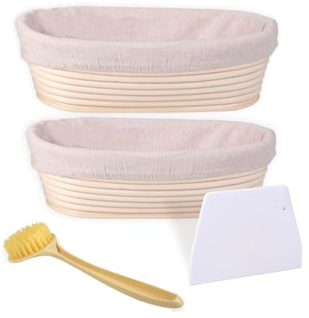Zicojia Bread Making Kit, Proofing Baskets 10 Inch Oval Sourdough Bread Baking Supplies